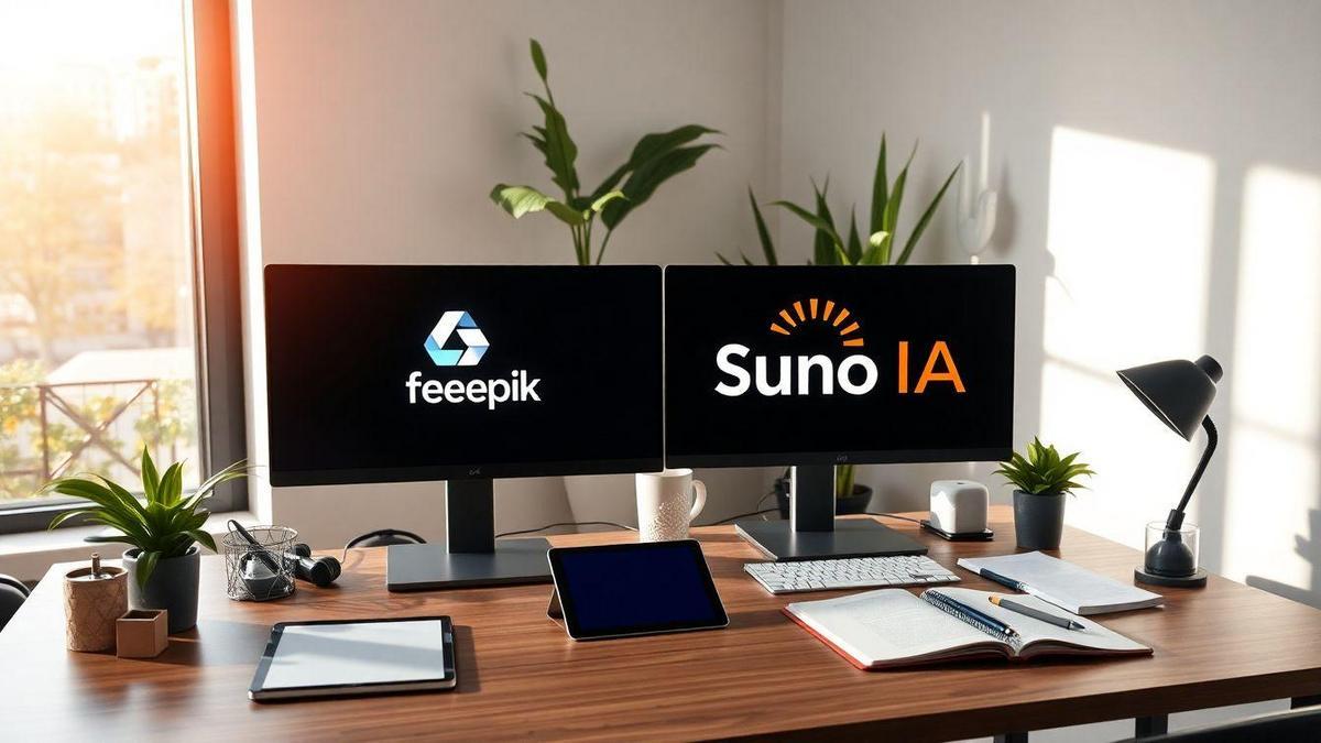 Freepik AI Image Generator e Suno IA: Ferramentas complementares